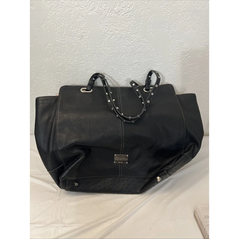 MISS ME Bling Faux Leather Messenger Computer Bag 20 X 12.5 X 5.5 Embellished‎
